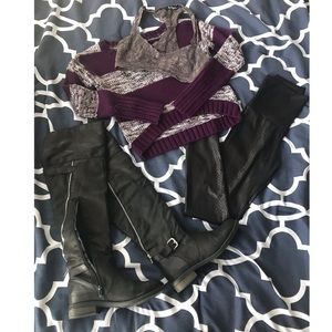 Cropped striped sweater